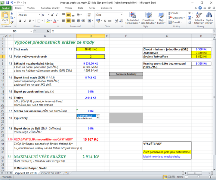 Soubor:Srazky-ze-mzdy-2018-priklad1-MSExcel.png